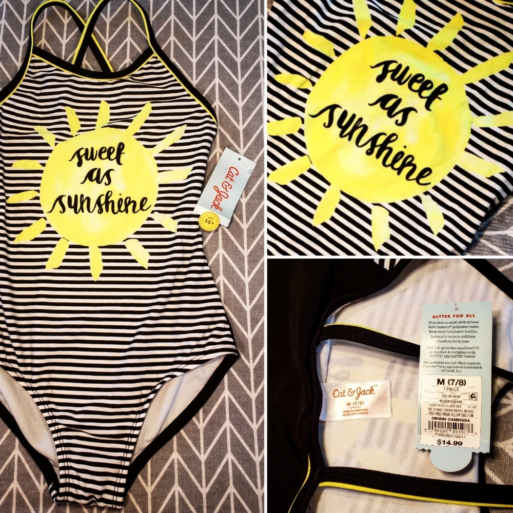 Cat & Jack sunshine One Piece Swimsuit